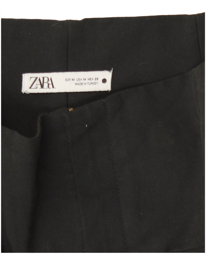 Zara Mujer Pantalones Casuales Slim Medianos W28 L28 Negro