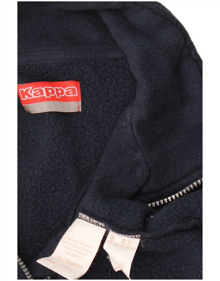 KAPPA Jersey de forro polar con cuello y cremallera para hombre pequeño poliéster azul marino
