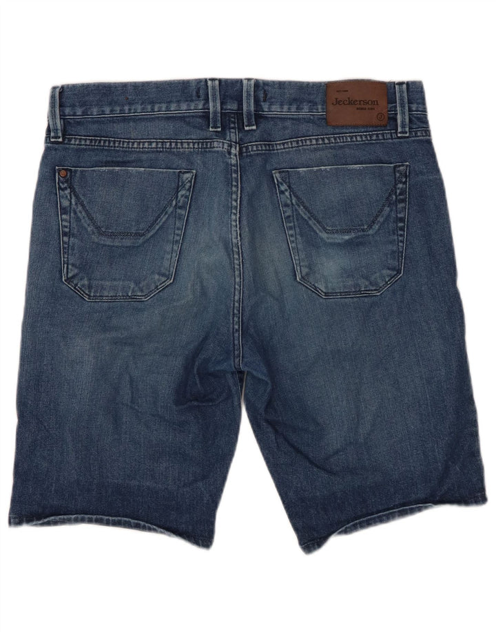 JECKERSON Pantalones cortos de mezclilla para hombre W34 Algodón azul grande