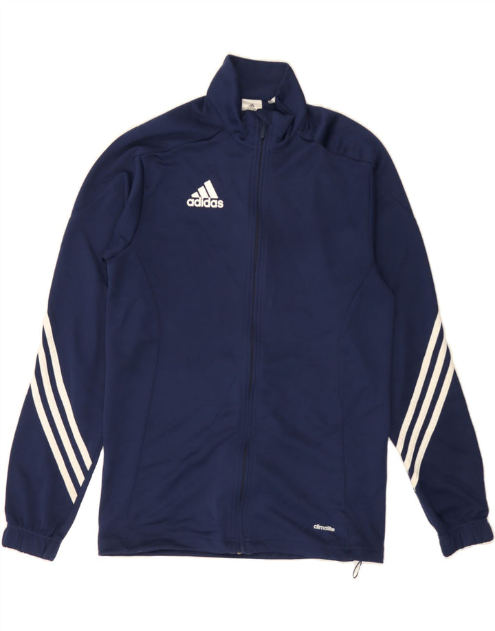 ADIDAS Mens Climalite Tracksuit Top Jacket Small Navy Blue Polyester Vintage Adidas and Second-Hand Adidas from Messina Hembry 