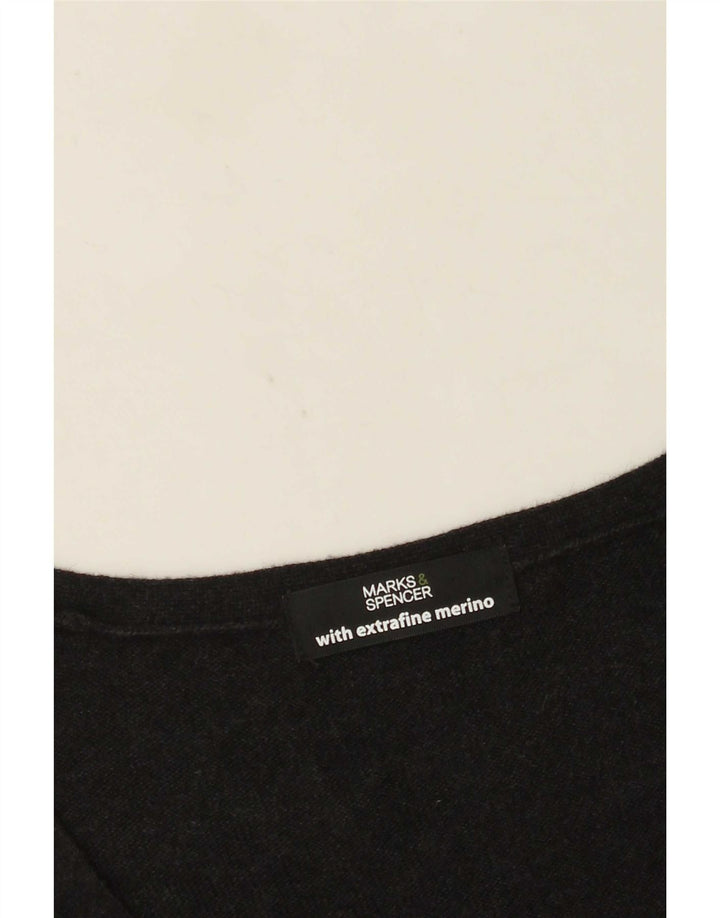 Marks & Spencer - Cárdigan para mujer, talla 10, lana merina gris pequeña