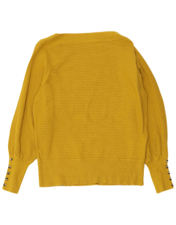 Marks & Spencer Suéter tipo jersey con cuello barco para mujer UK 44 Viscosa amarilla mediana