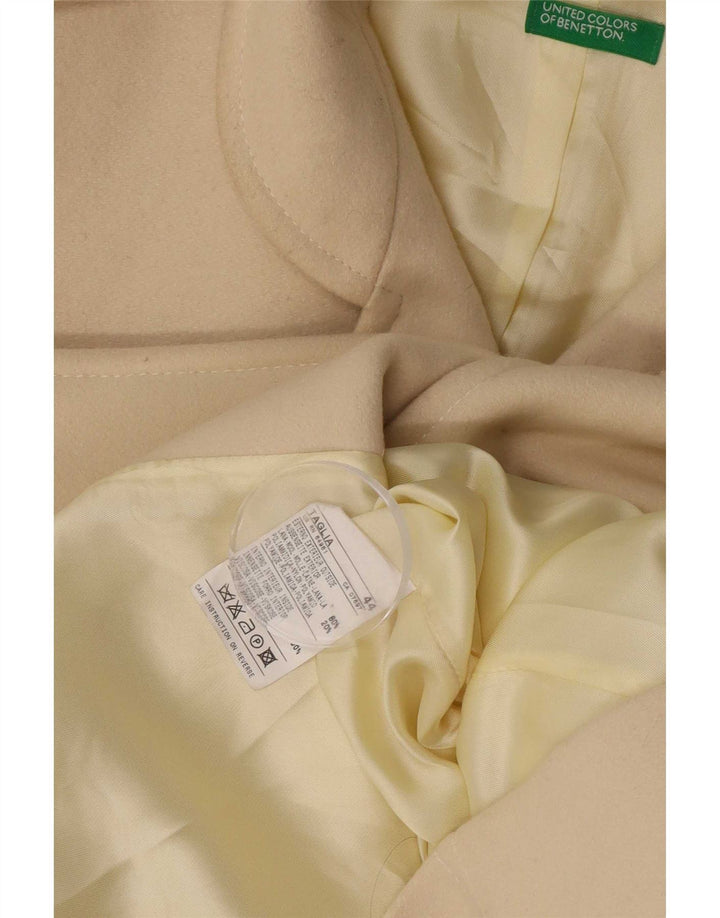 Abrigo Mujer Benetton IT 44 Medio Lana Blanco Roto