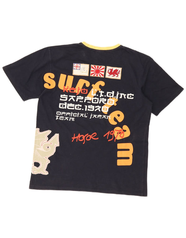 Kejo Hombre Camiseta Gráfica Top XL Azul Marino Algodón