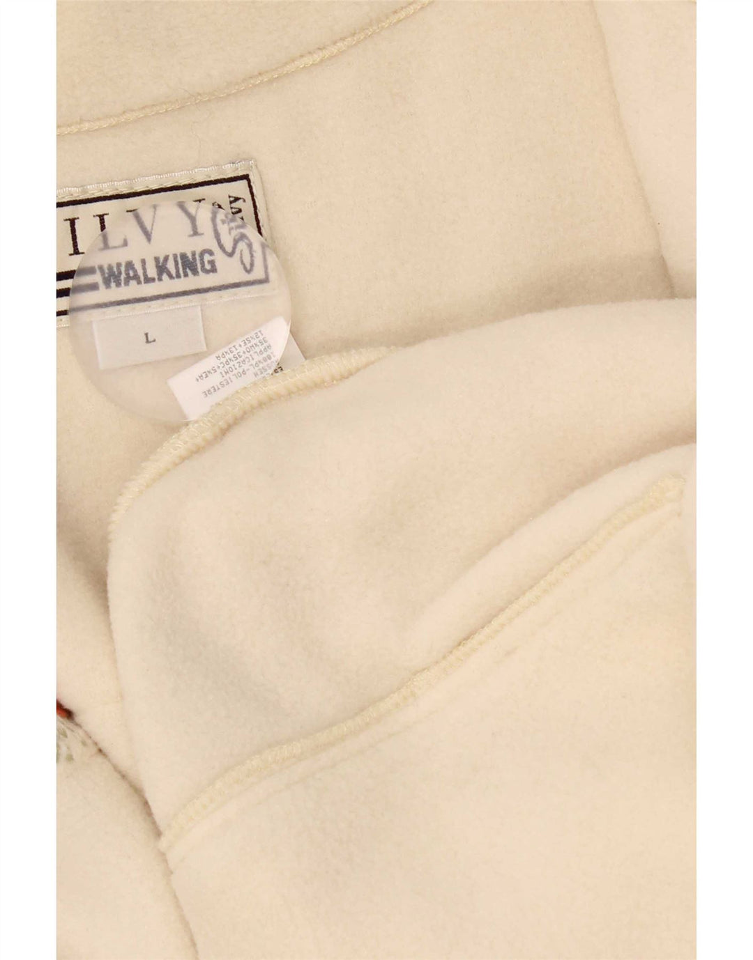 Silvy Chaqueta polar para mujer UK 46 Grande Beige Floral Poliéster