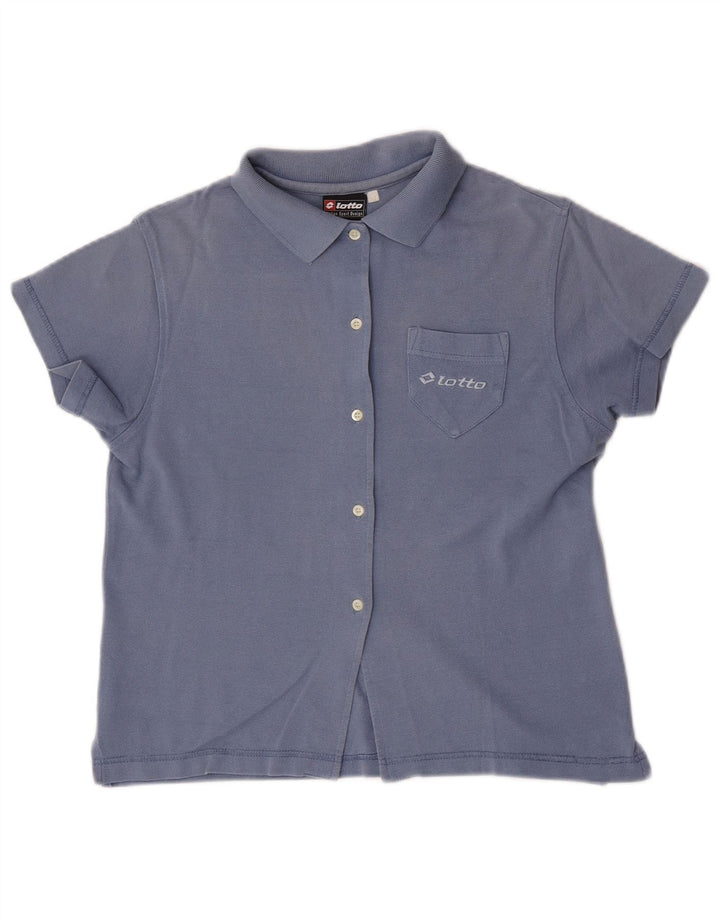 Lotto Camisa de manga corta para mujer UK 42 Algodón azul medio