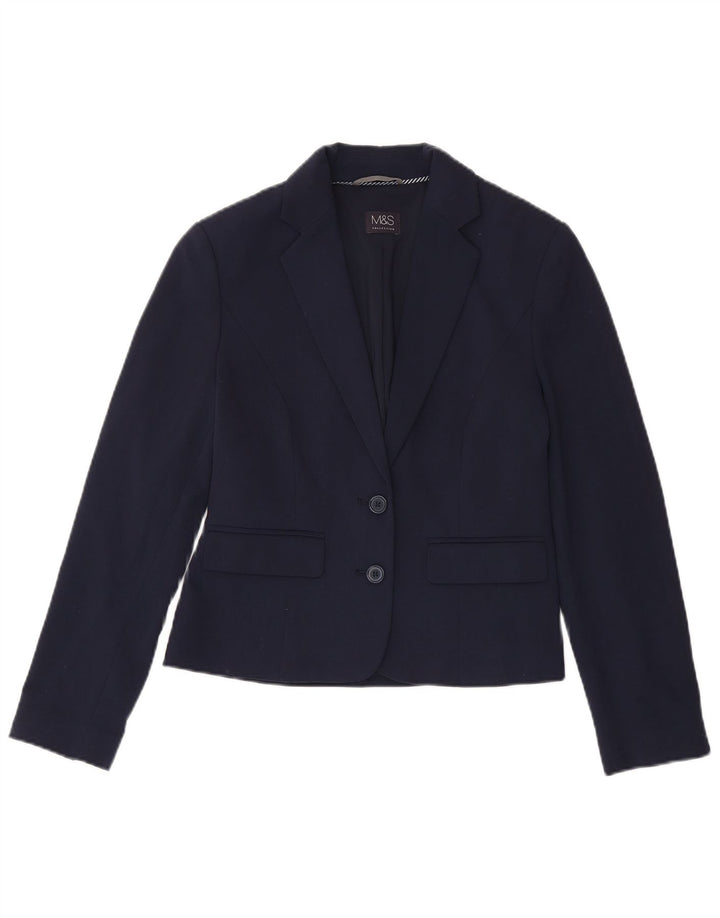 Marks & Spencer Chaqueta Blazer de 2 Botones para Mujer UK 8 Small Azul Marino