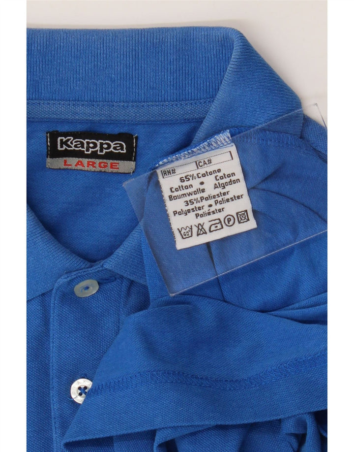 Polo Kappa Hombre Grande Azul Algodón