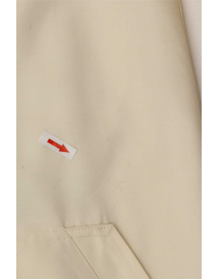 Vintage mujer gabardina Reino Unido 8 pequeño poliéster blanco apagado