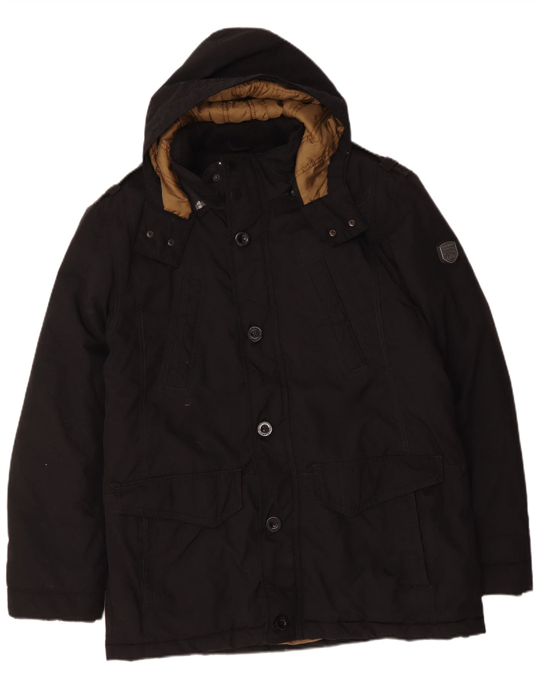 S.Oliver Chaqueta acolchada con capucha para hombre UK 42 XL Poliéster negro