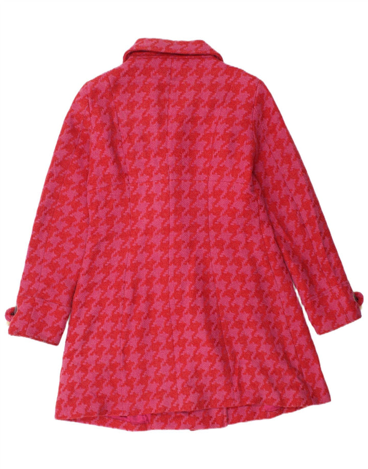 Ness Trenca para mujer UK 8 Small Pink Houndstooth Wool