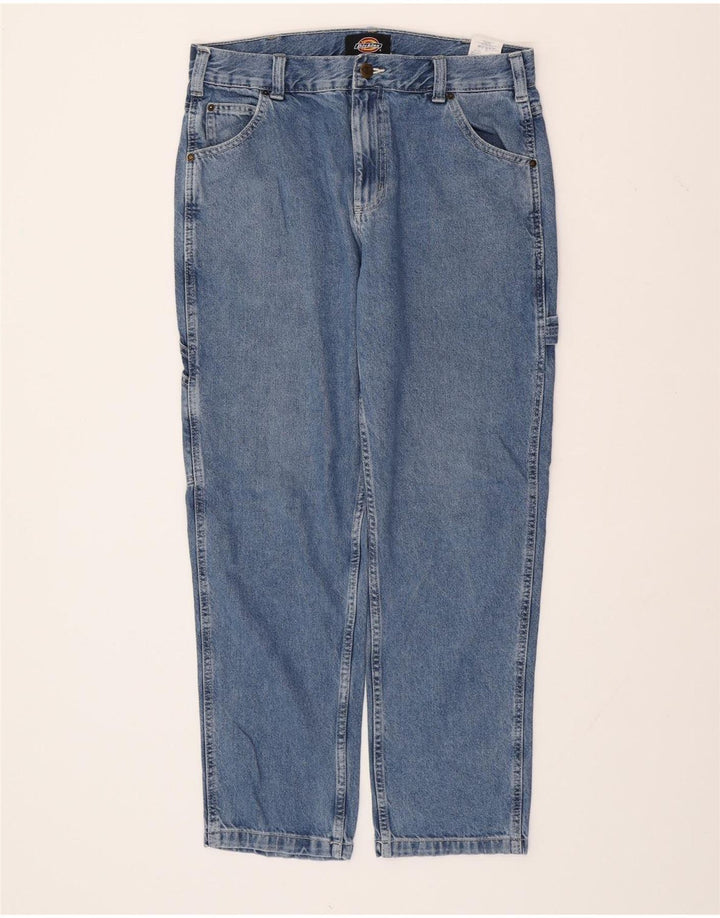 DICKIES Vaqueros cónicos cargo para hombre W32 L30 Algodón azul