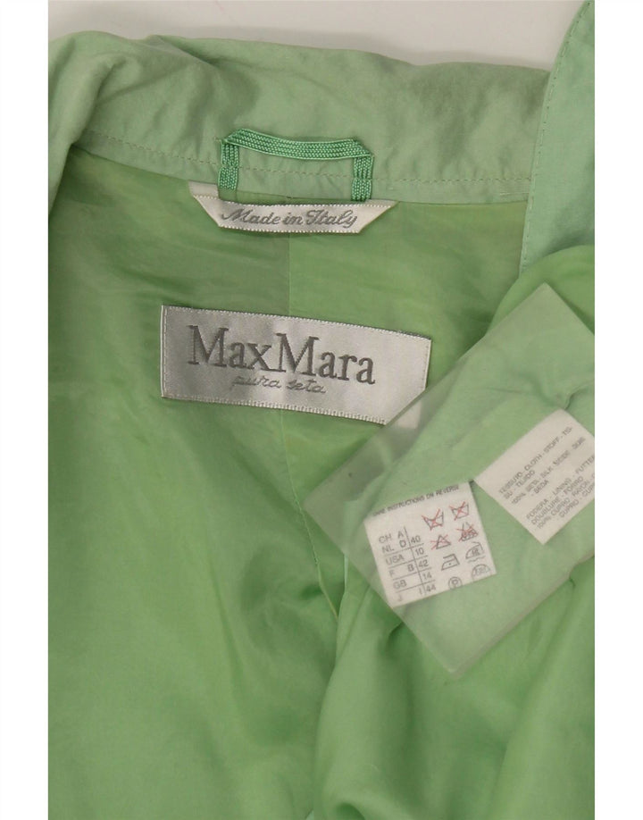 Max Mara Chaqueta Blazer de 1 Botón para Mujer UK 44 Seda Verde Mediana