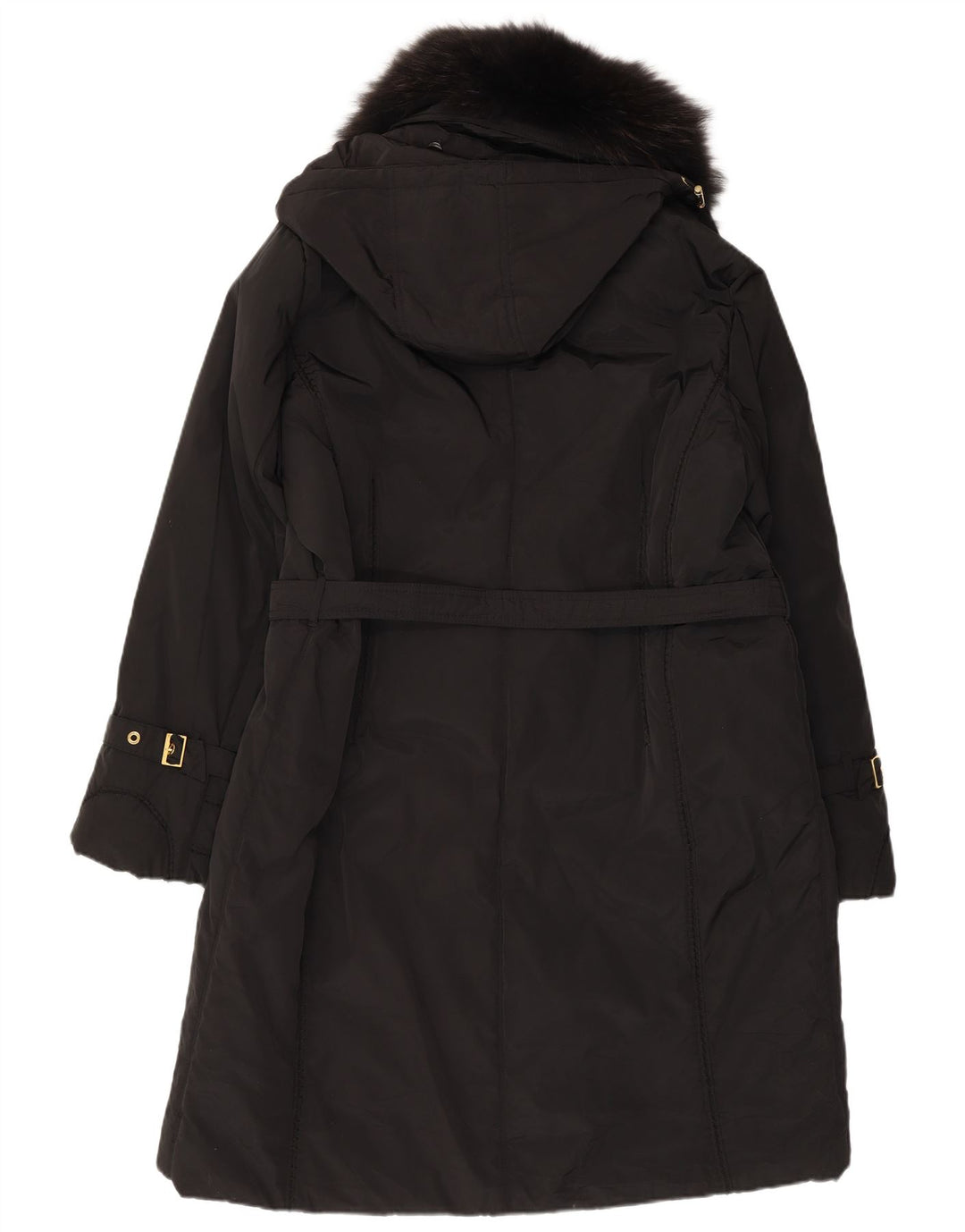 Abrigo con capucha vintage para mujer IT 47 Poliéster negro grande