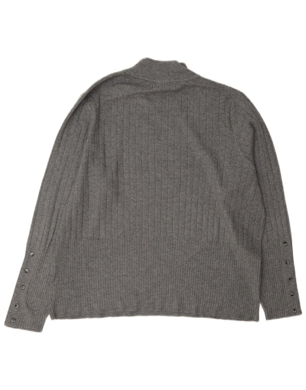 Marks & Spencer Jersey con Cuello Alto para Mujer UK 22 3XL Viscosa Gris