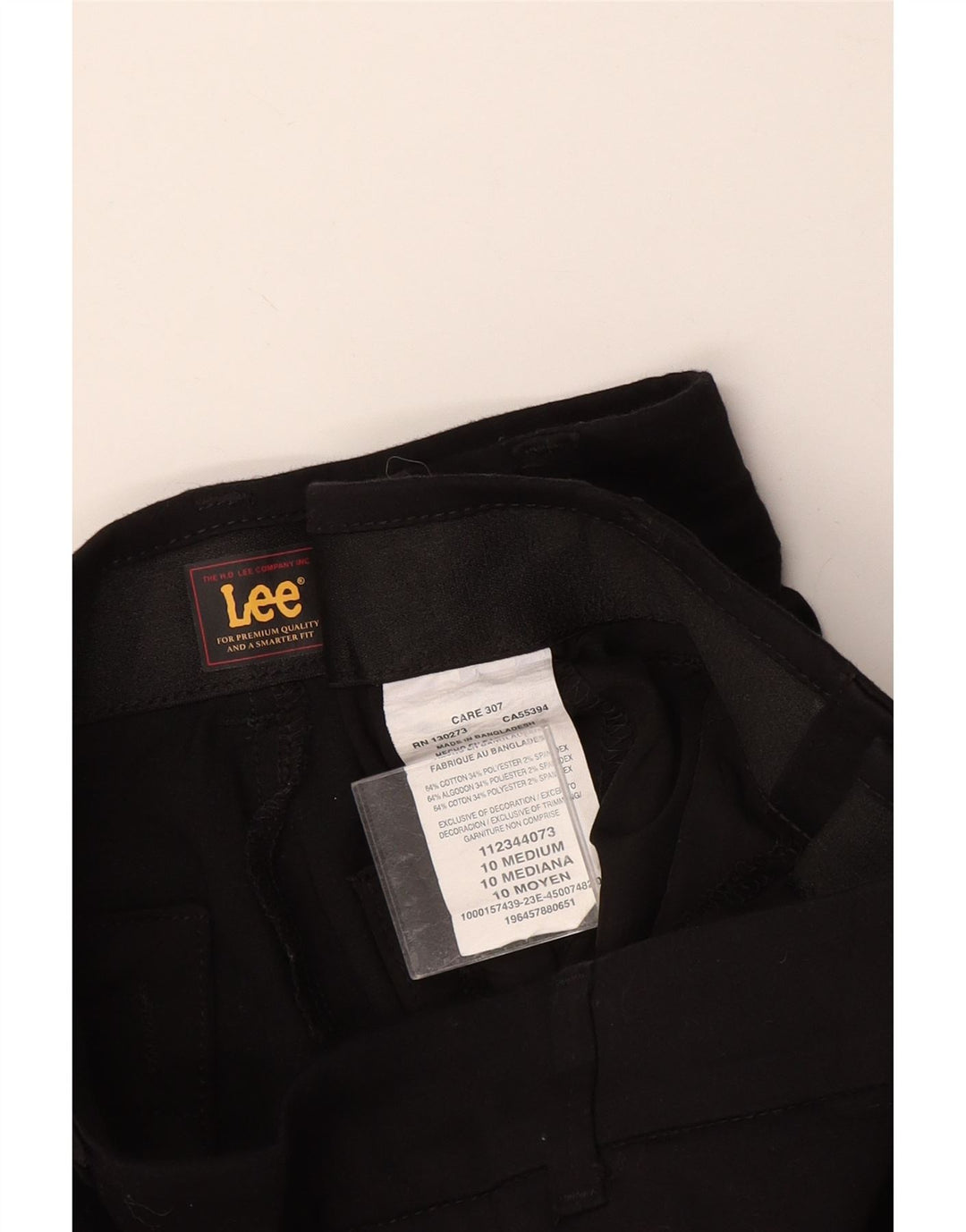 Lee Pantalones chinos rectos para mujer US 10 Large W34 L30 Algodón negro