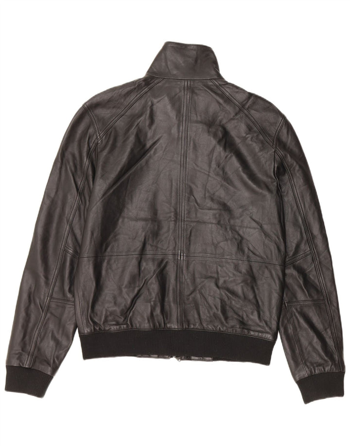 Dkny Chaqueta de cuero para hombre UK 36 Small Black Leather