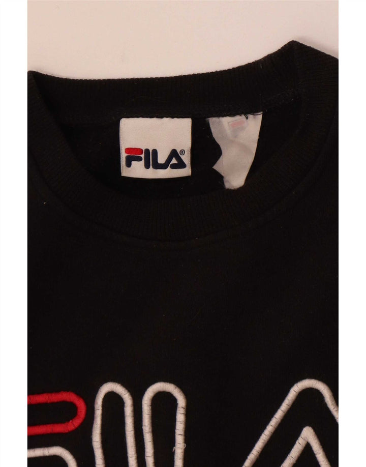 Fila Mens Graphic Sudadera Jumper Pequeño Negro