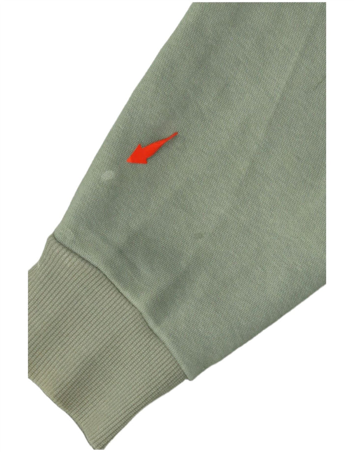 Reebok Sudadera con capucha asimétrica corta para mujer Reino Unido 12/14 Algodón verde medio