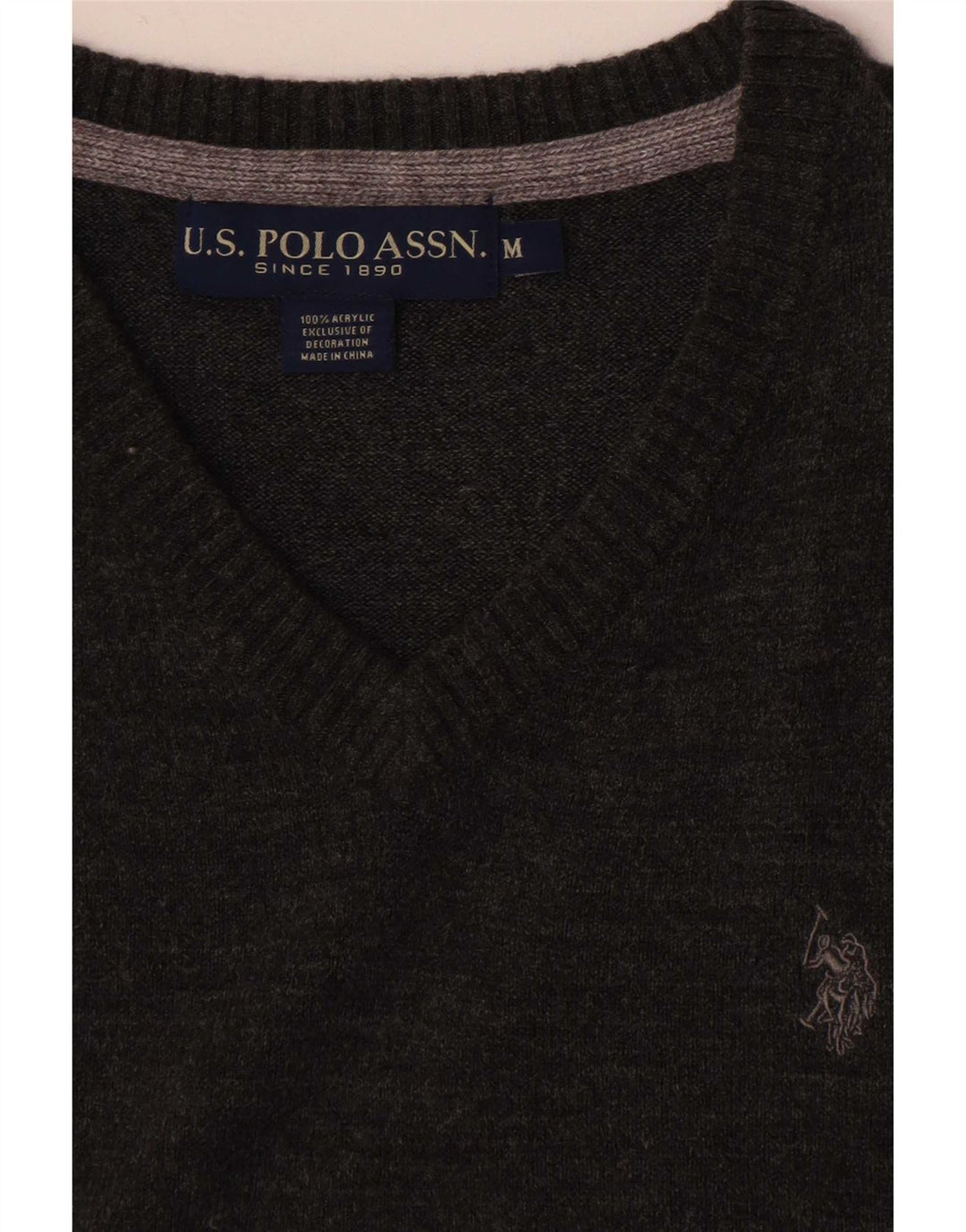 Asociación de Polo de EE. UU. Camiseta sin mangas para hombre Acrílico gris medio