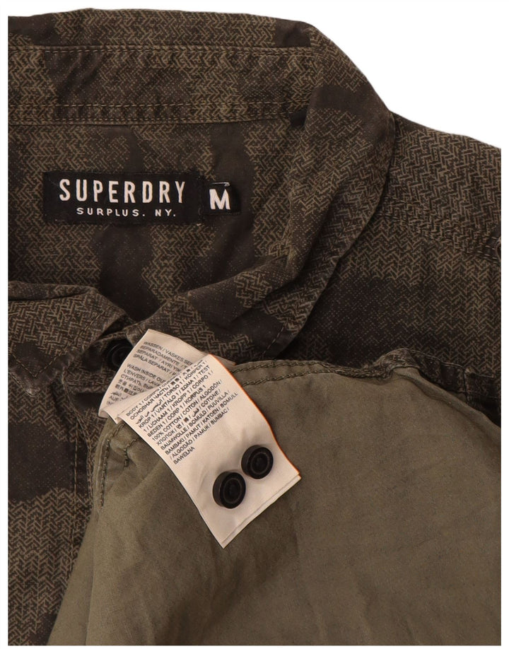 Superdry Camisa Militar De Algodón Camuflaje Caqui Mediano Hombre