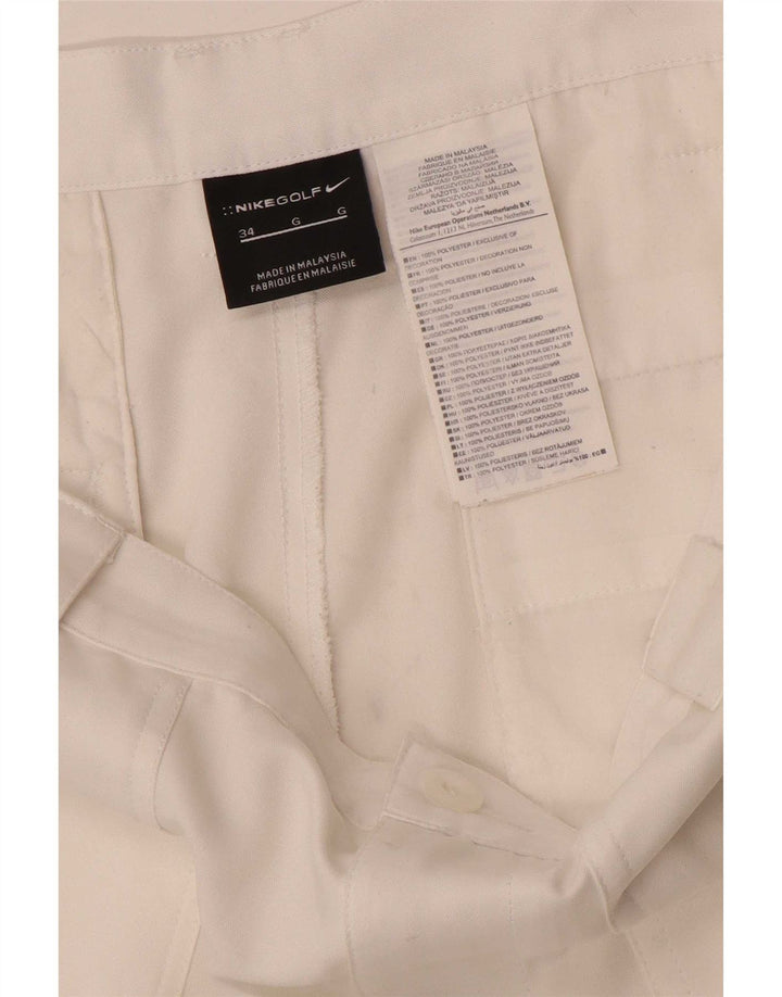 Pantalones cortos chinos Nike para hombre W34 poliéster blanco grande