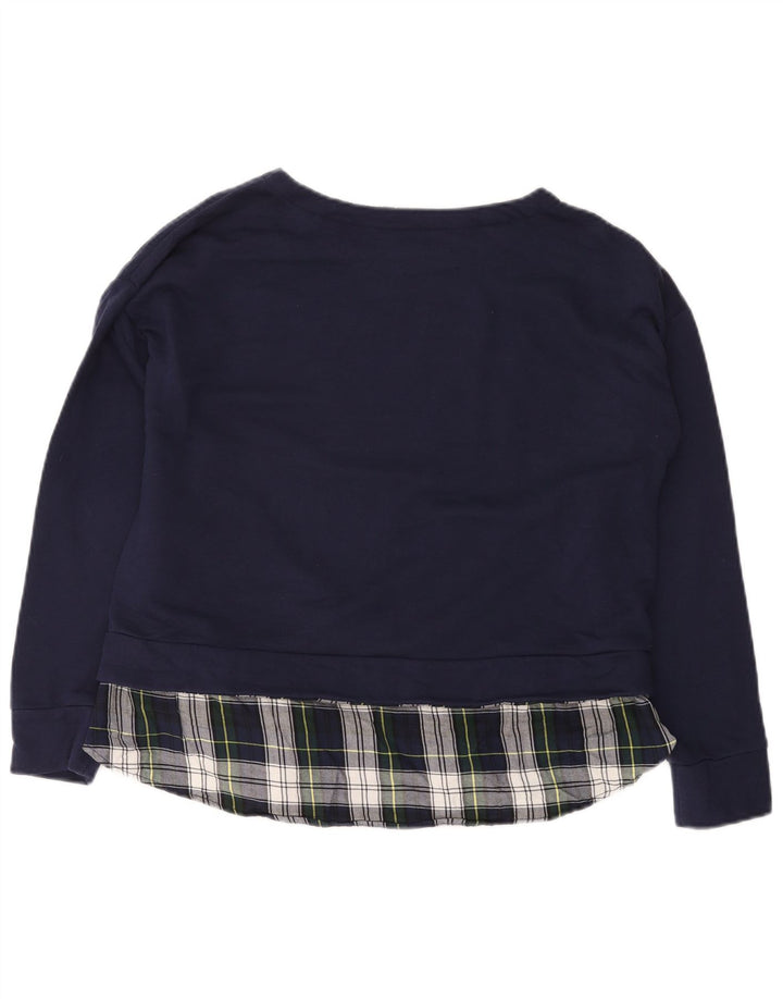 Izod Mujer Sudadera Jumper UK 46 Grande Azul Marino Algodón