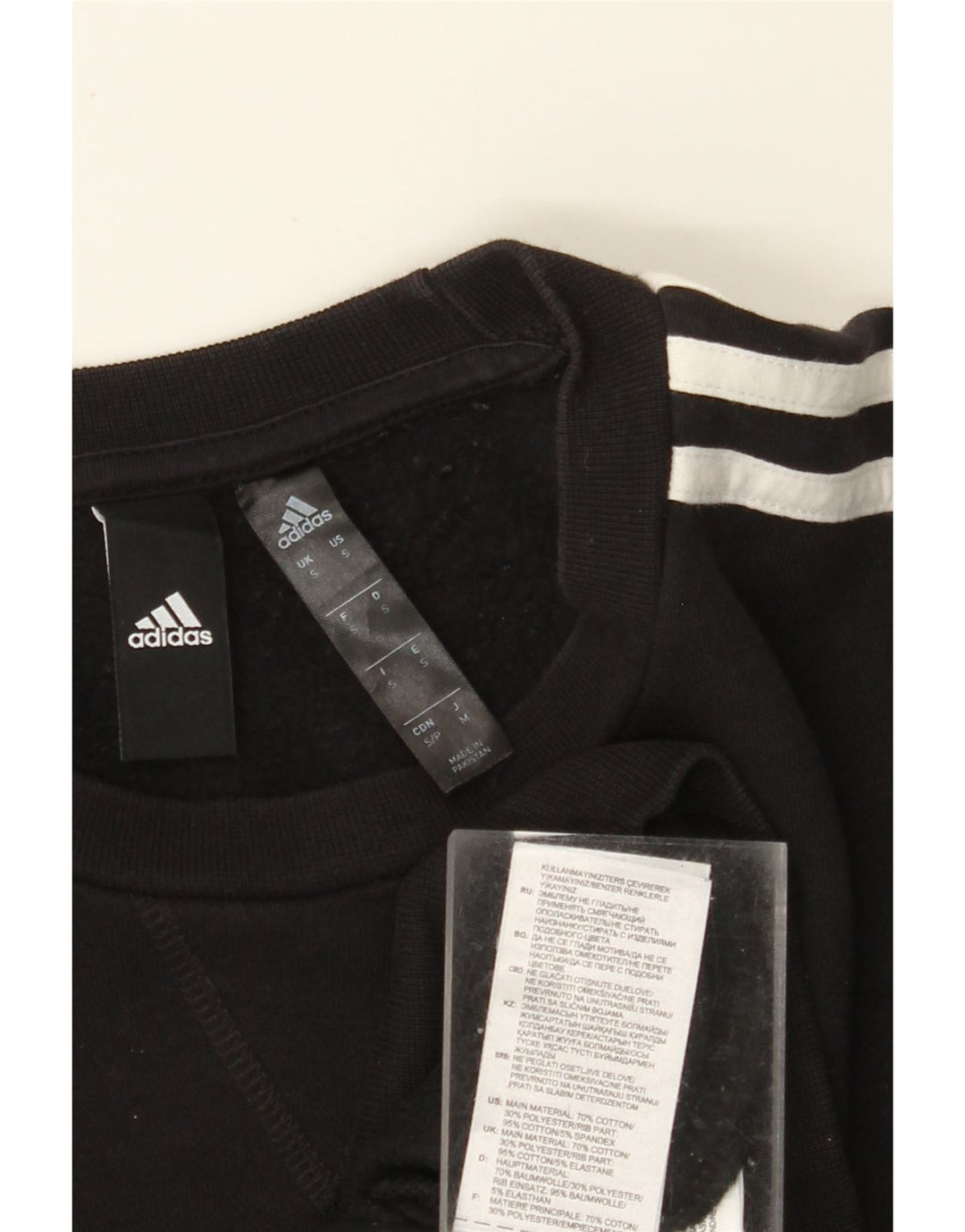 ADIDAS Hombre Sudadera Jumper Pequeño Algodón Negro