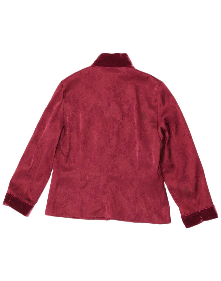 Blunauta Chaqueta tipo blazer extragrande con 3 botones para mujer IT 38 XS Borgoña Floral