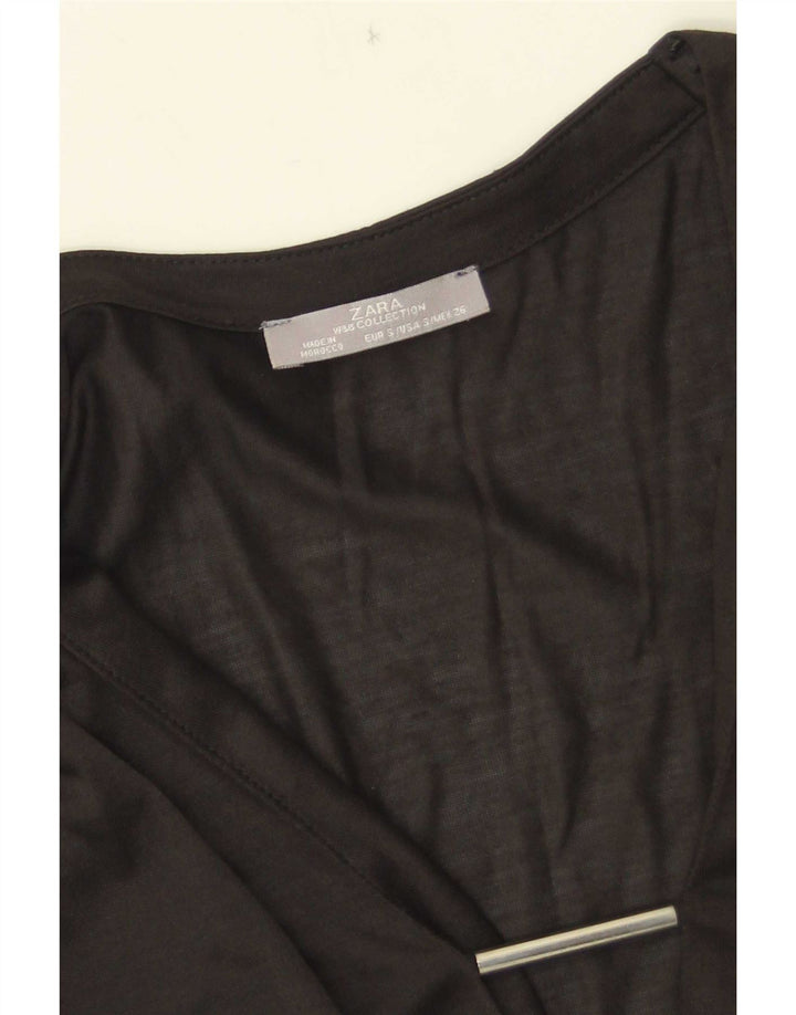 Zara Mujer Blusa Top UK 10 Small Negro