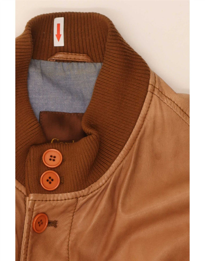 Conbipel Chaqueta Bomber De Cuero Para Hombre IT 56 2XL Marrón