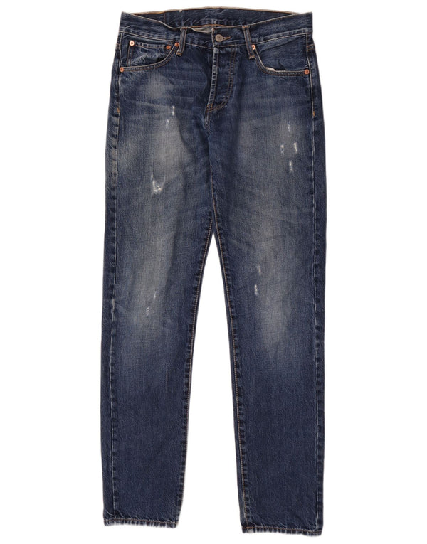 Levi's Boys 501 Vaqueros rectos desgastados 15-16 años W30 L32 Algodón azul