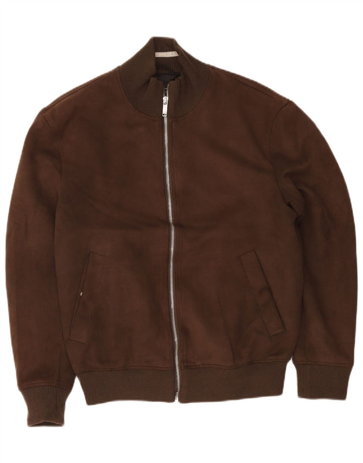 Zara Hombre Cazadora Bomber ES 38 Marrón Medio Poliéster