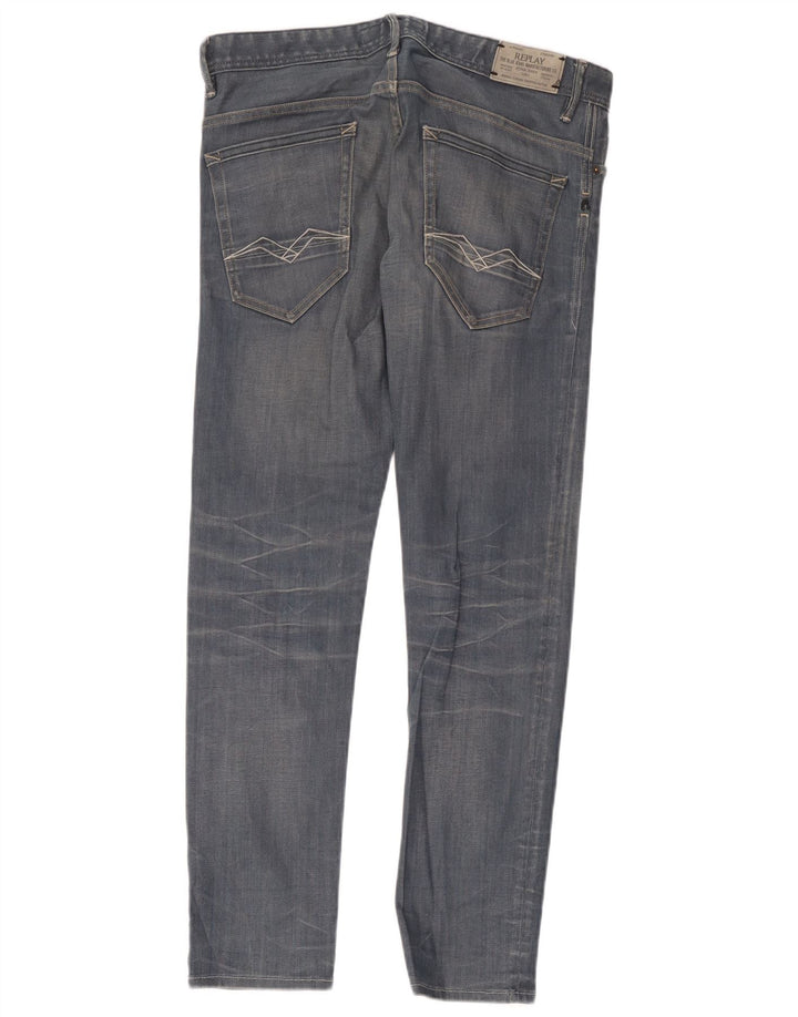 Vaqueros ajustados para hombre Replay W33 L32 Algodón azul
