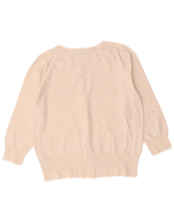 Marks & Spencer Suéter tipo cárdigan para mujer UK 10 Small Beige Moteado