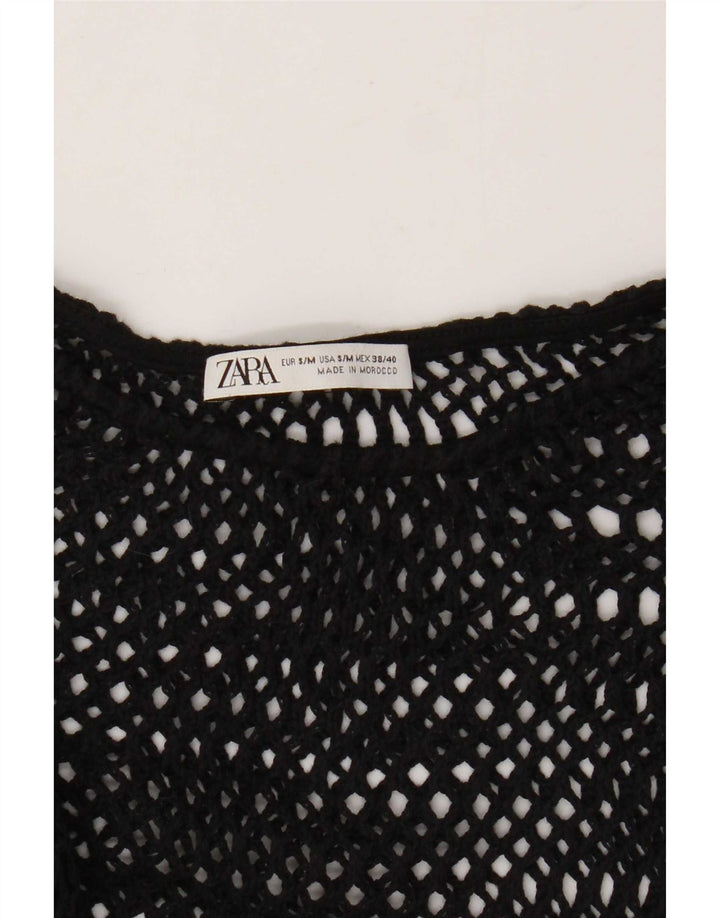 Zara Mujer Crochet See Through Top Reino Unido 10 Pequeño Negro