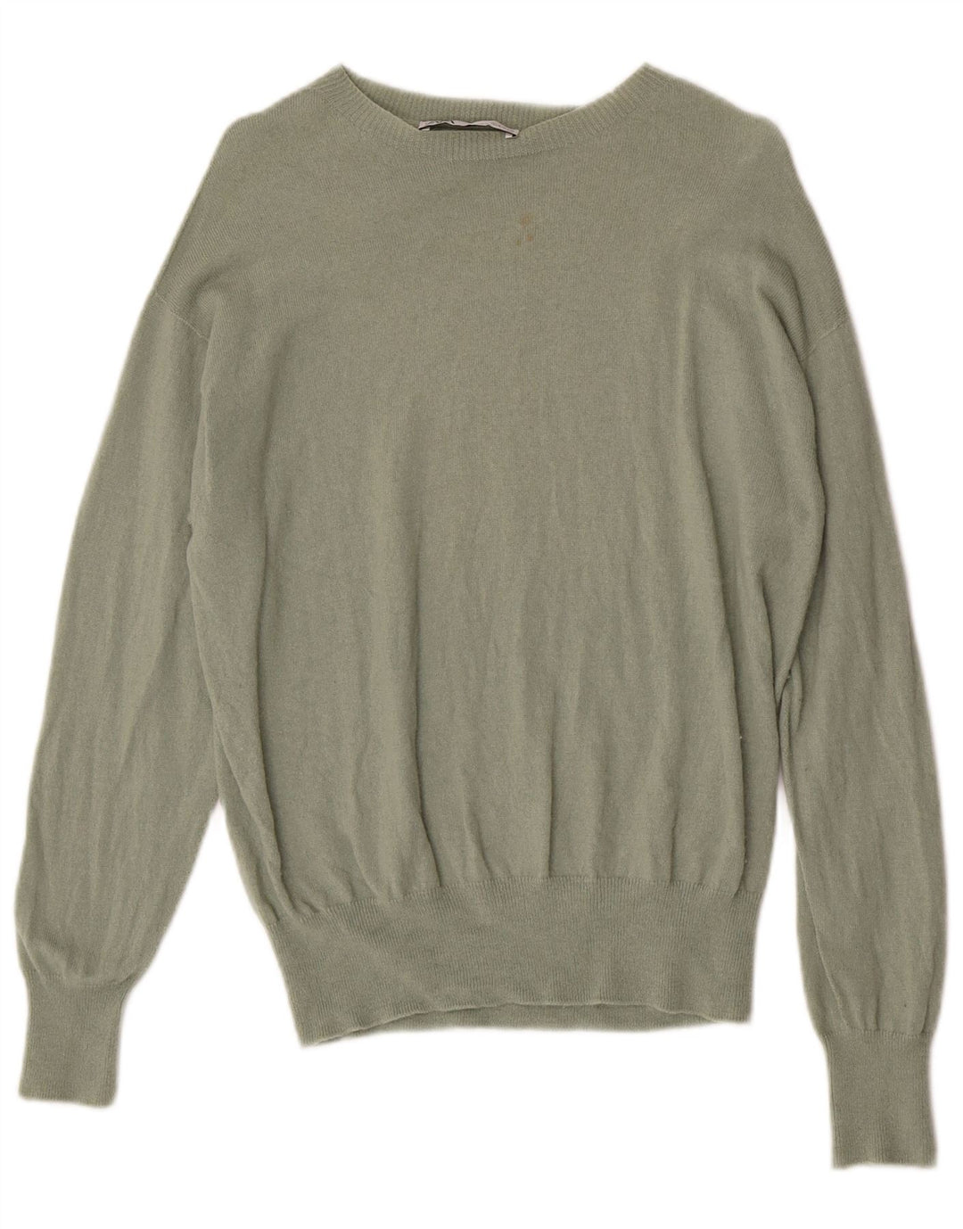 Zara Mujer Cuello Barco Jersey Jersey UK 40 Lana Caqui Mediana