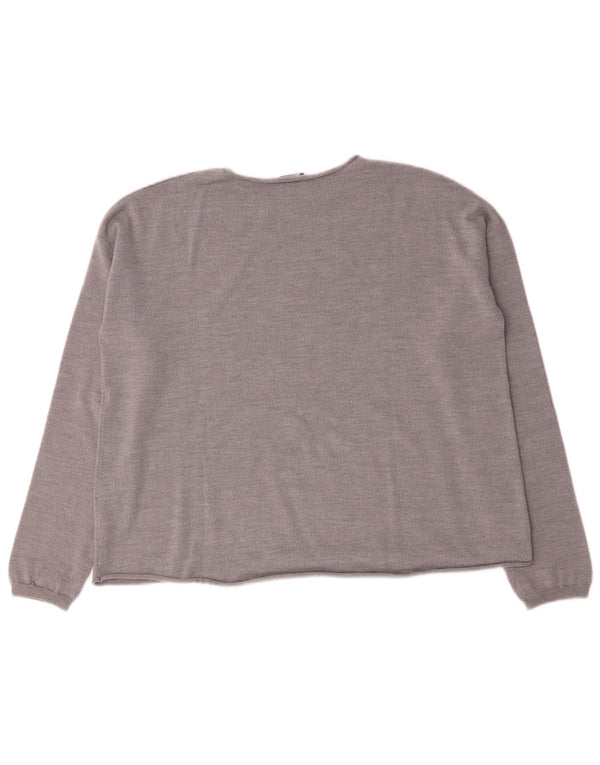 Aspesi - Jersey para mujer con cuello barco, talla 40, talla grande, lana gris