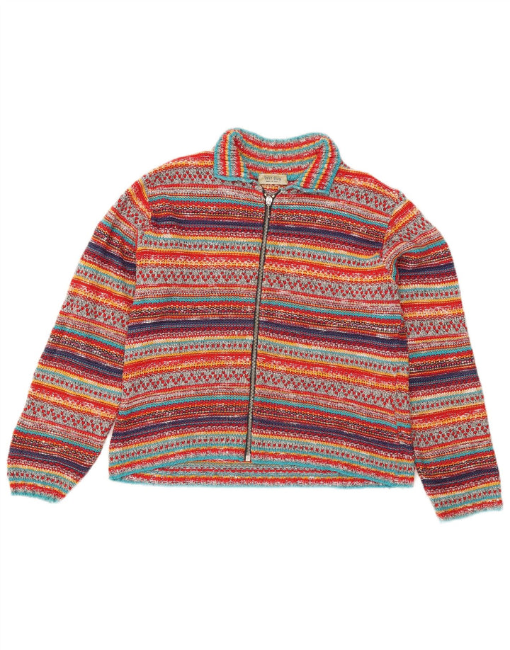 Wit Boy Suéter tipo cárdigan corto para mujer Reino Unido 12 Mediano Rayas multicolores