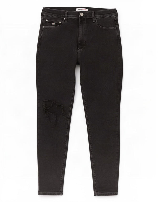 Tommy Hilfiger Jeans ajustados desgastados Melany para mujer W31 L28 Negro