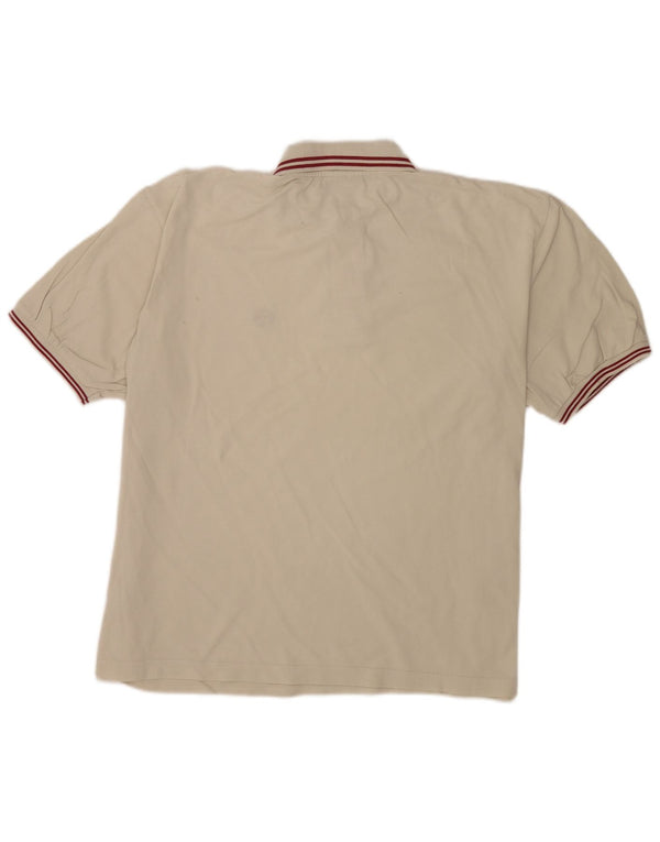 Sergio Tacchini Polo para hombre 2XL Algodón a rayas blanco roto