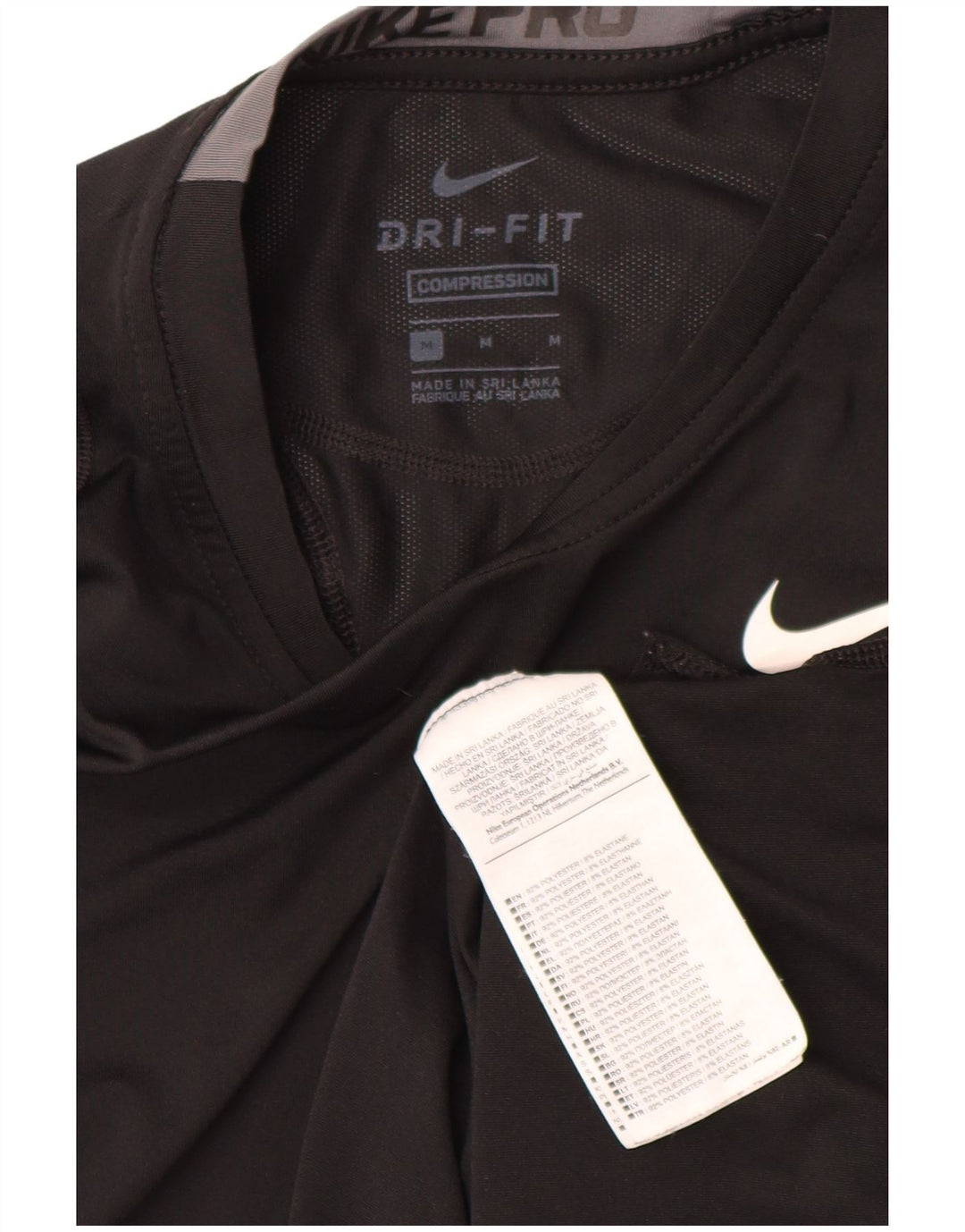 NIKE Hombre Dri Fit Graphic Top Manga Larga Poliéster Negro Mediano