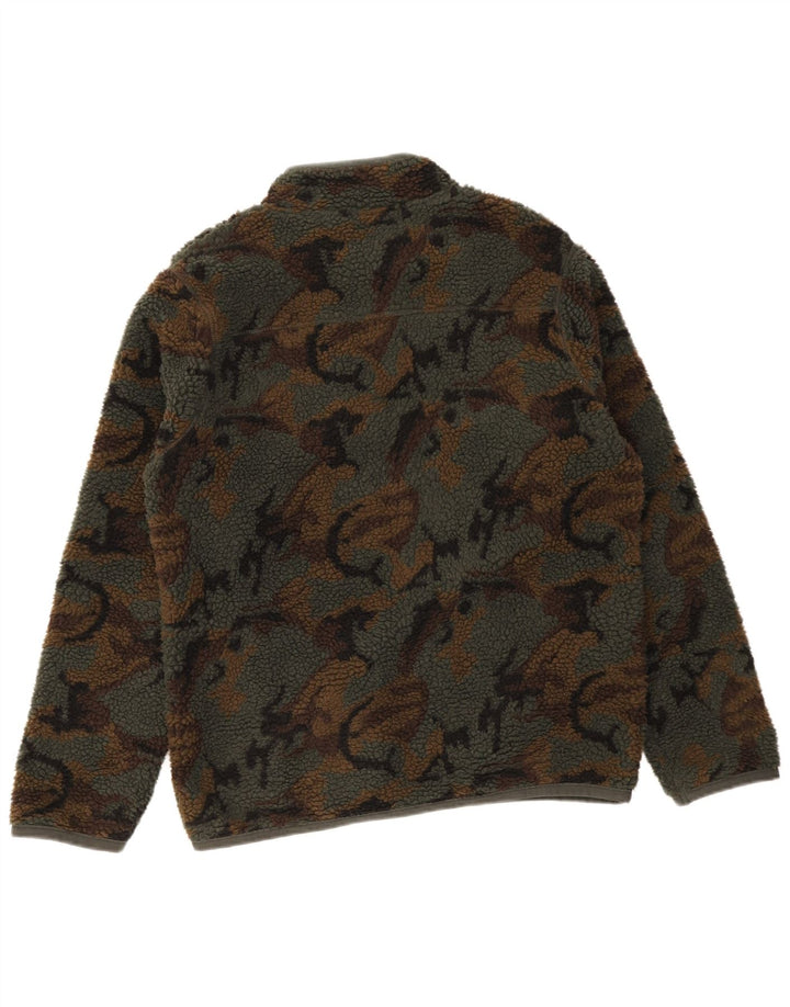 Weird Fish Chaqueta polar para hombre UK 40 Large Caqui Camuflaje Poliéster