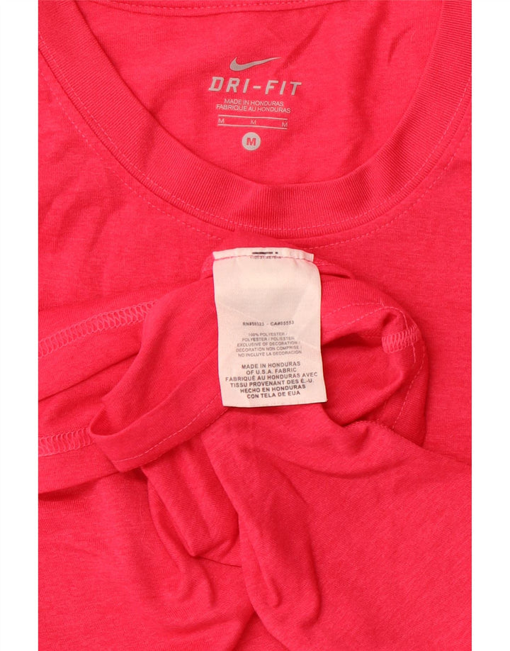 NIKE Camiseta Dri Fit para Mujer UK 12 Poliéster Rosa Mediano