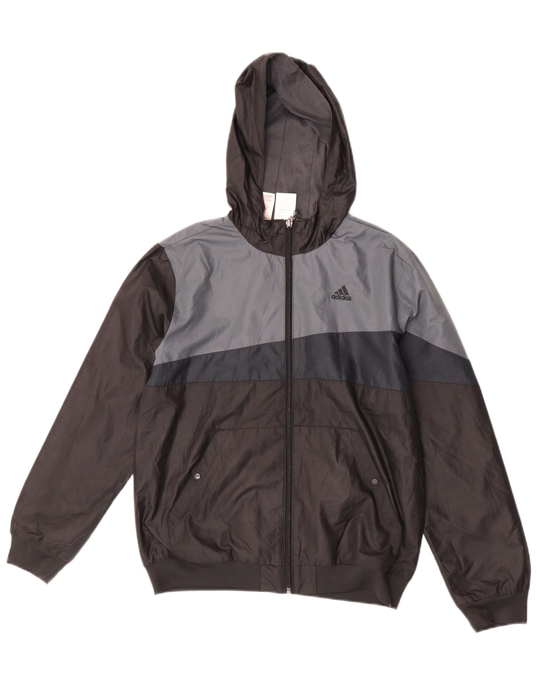 Adidas Chubasquero con capucha para niños 13-14 años Negro Colorblock Poliéster