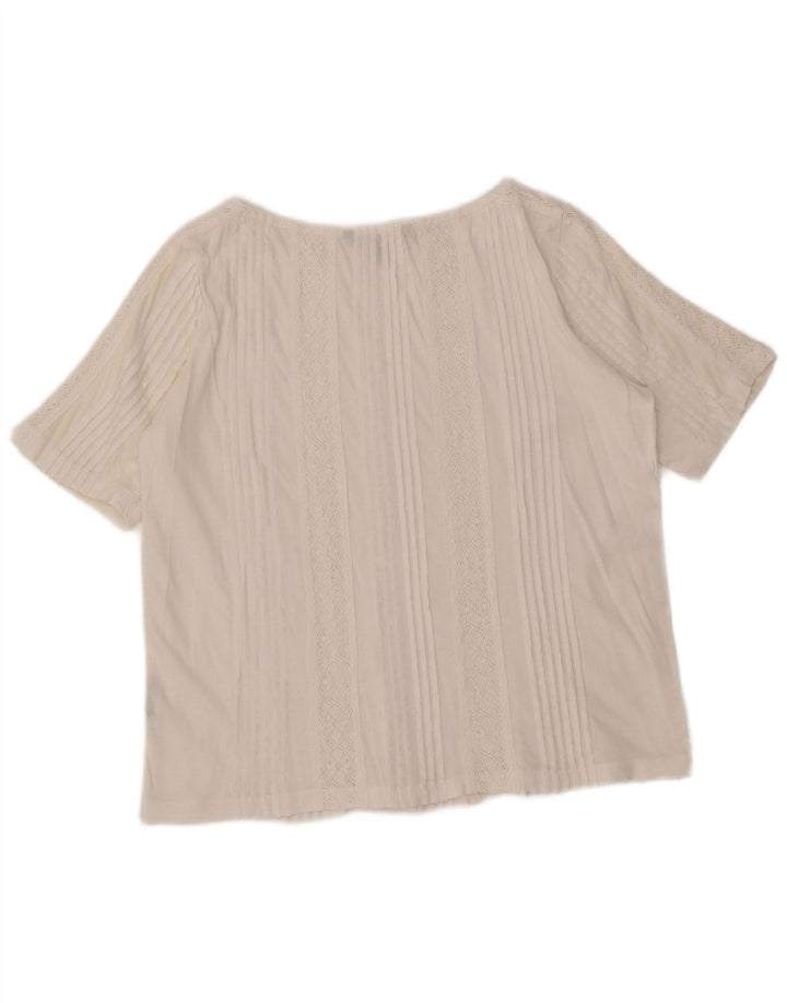 Ralph Lauren Blusa para Mujer Top UK 14 Medio Blanco