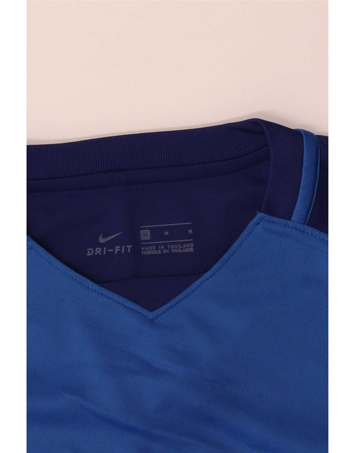 Nike Camiseta Dri Fit Graphic De Manga Larga Para Hombre Poliéster Color Block Azul Medio