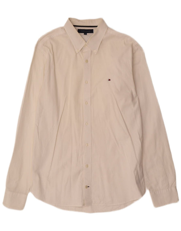 TOMMY HILFIGER Camisa para hombre Grande Blanco Algodón