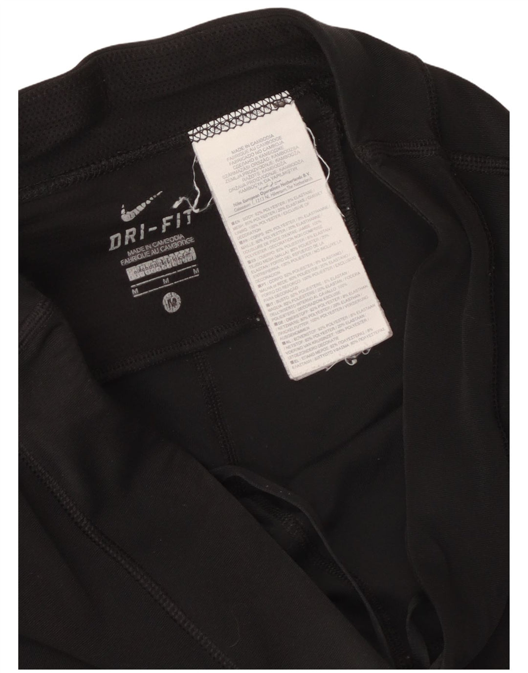 NIKE Leggings Capri Dri Fit para Mujer UK 12 Mediano Negro Poliéster