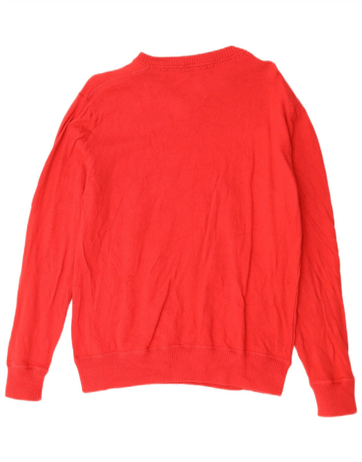 Think Pink - Jersey con cuello en V para mujer, talla XL, lana roja